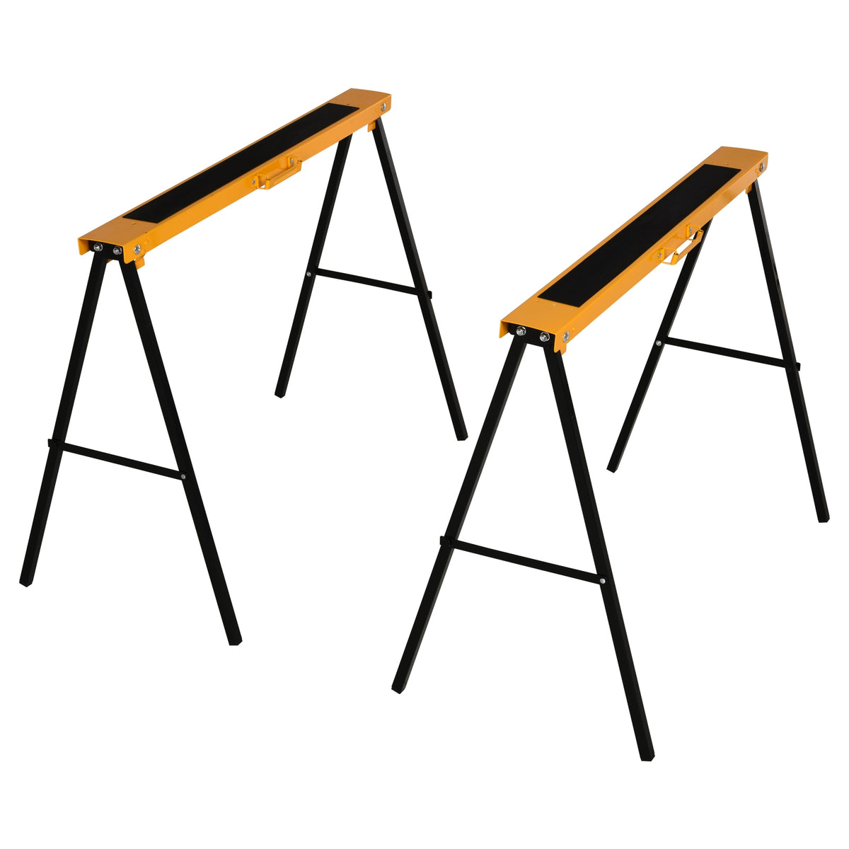 Werkbok, zaagbok, schraag, inklapbaar, antislip, staal, oranje, zwart, 99,5 x 50 x 78 cm, draagvermogen 125 kg