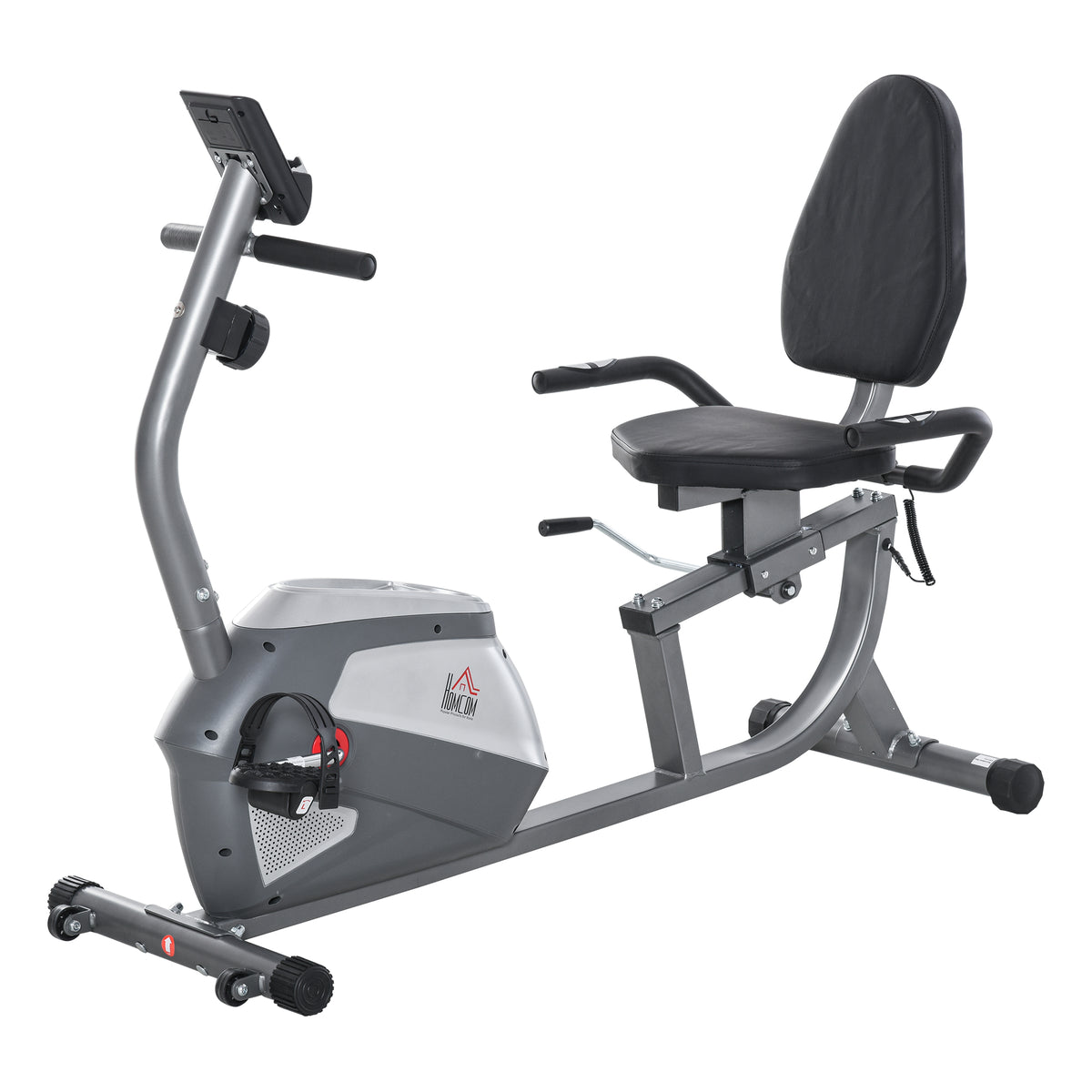 Liggende hometrainer met LCD-display, 8-traps instelbare magnetische weerstand, ligfiets, hometrainer met