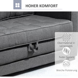 Slaapbank uitklapbare bank 2-zits stoffen bank bedbank bank met slaapfunctie bankstel linnen-touch rubberhout (6)