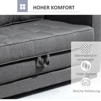 Slaapbank uitklapbare bank 2-zits stoffen bank bedbank bank met slaapfunctie bankstel linnen-touch rubberhout (6)
