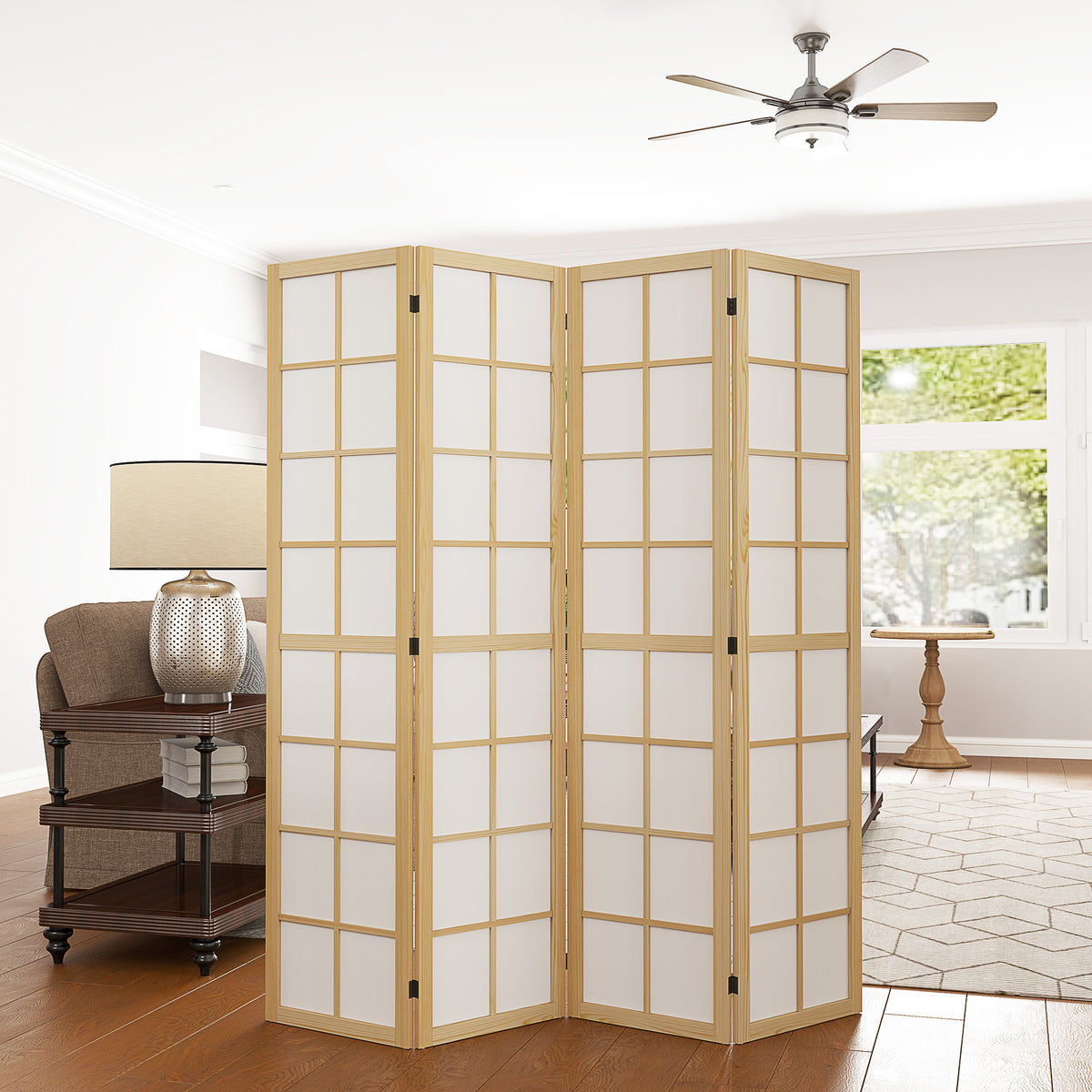 Opvouwbare ruimteverdeler, vrijstaande privacyscherm voor woonkamer, slaapkamer, kantoor, 160 x 170 cm (2)
