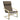 Fauteuil met hoofdsteun en armleuningen, bekleding in linnenlook, houten frame, bruin + naturel