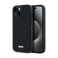 DKNY 3D Rubber Repeat Pattern - Hoesje voor iPhone 15 Plus (Zwart)