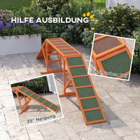Agility hondenhelling, parcours, antislip, weerbestendig, hout, 335 x 55 x 60 cm, oranje (5)