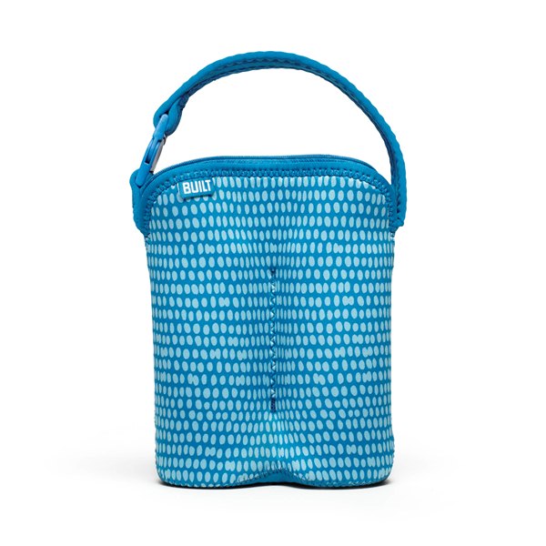 BUILT Bottle Buddy flessendrager voor twee flessen (Dribble Dots Blue)