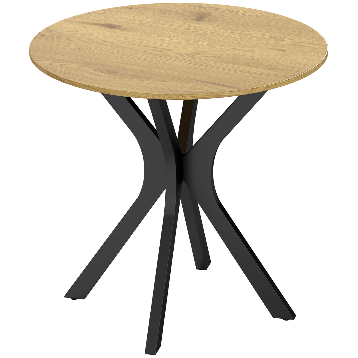 Eettafel keukentafel ronde tafel, modern design, 78 cm x 78 cm x 75 cm, natuurlijk hout