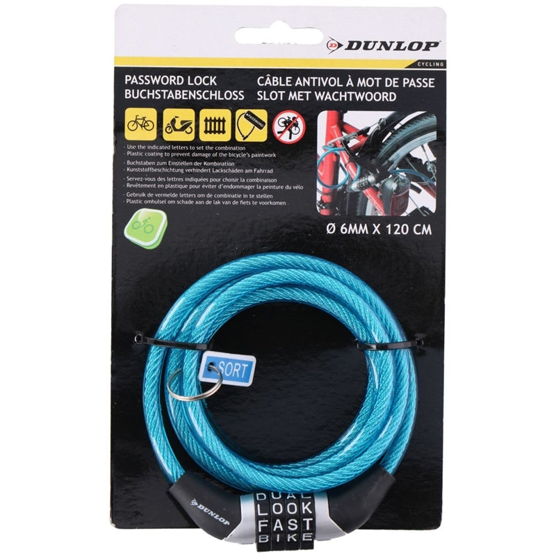 Dunlop - Fietsslot met cijfercombinatie (blauw) (2)