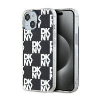 DKNY IML Checkered Mono Pattern - Hoesje voor iPhone 15 Plus / 14 Plus (Zwart)