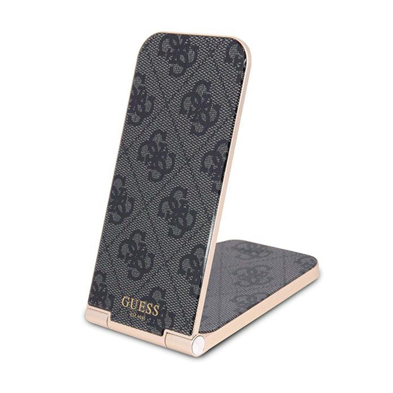 Guess 4G Pattern MagSafe - opvouwbare 2-in-1 draadloze oplader met MagSafe voor iPhone en AirPods 15W (zwart)
