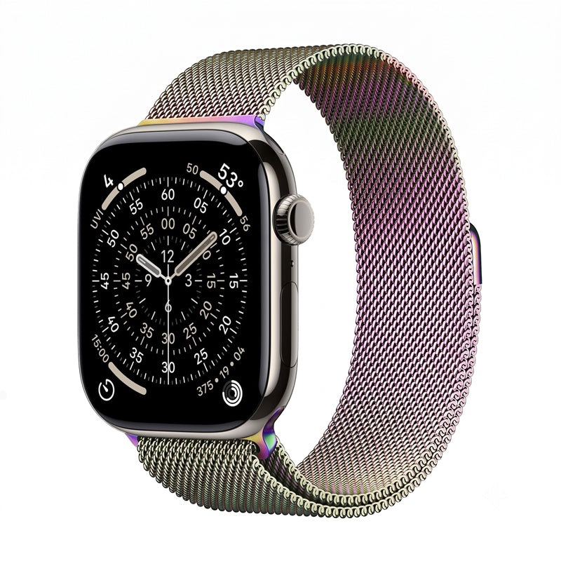 Crong Milano Steel - Roestvrijstalen horlogeband voor Apple Watch 38/40/41/42 mm (regenboog)