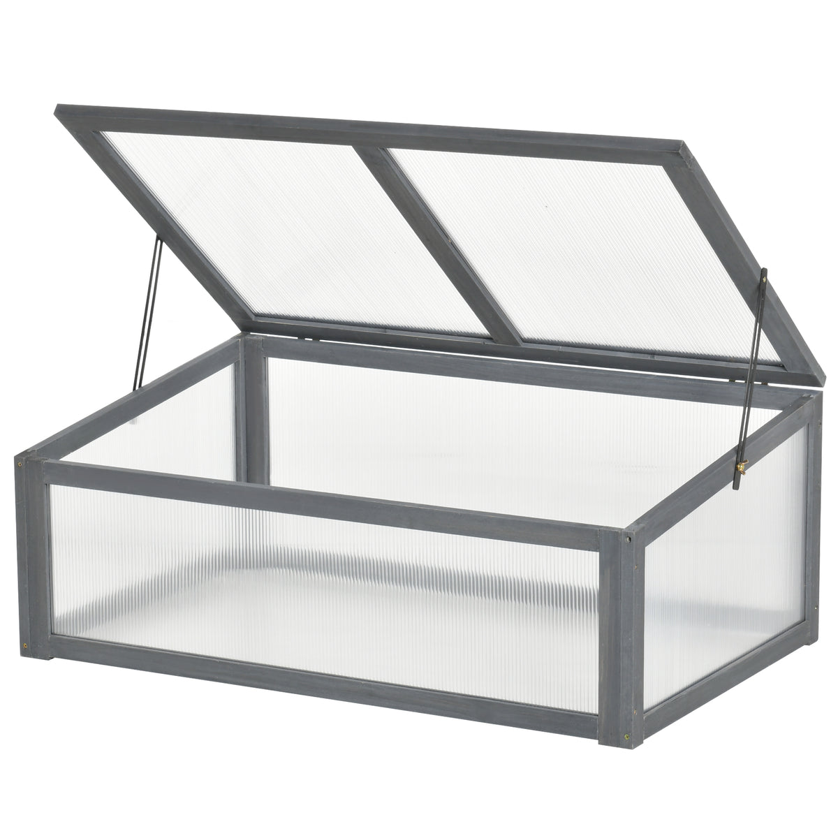 Mini-kas, kleine kas voor de tuin, met polycarbonaat platen, goede lichtdoorlatendheid, 100L x 65B x 40H cm