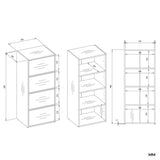Kommode ALMA Front WEISS Korpus EICHE ARTISAN – Produktabbildung 6