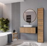Badezimmer-Hochschrank Sara S33 ANTHRAZIT EICHE ARTISAN – Produktabbildung 2