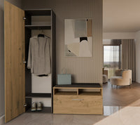 Kleiderschrank DUO ANTHRAZIT EICHE ARTISAN – Produktabbildung 3