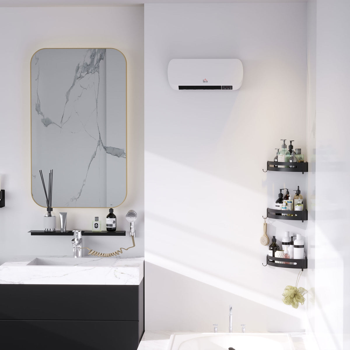 Wandverwarming 2000W met afstandsbediening 2 verwarmingsstanden led-display 12u timer voor badkamer (2)