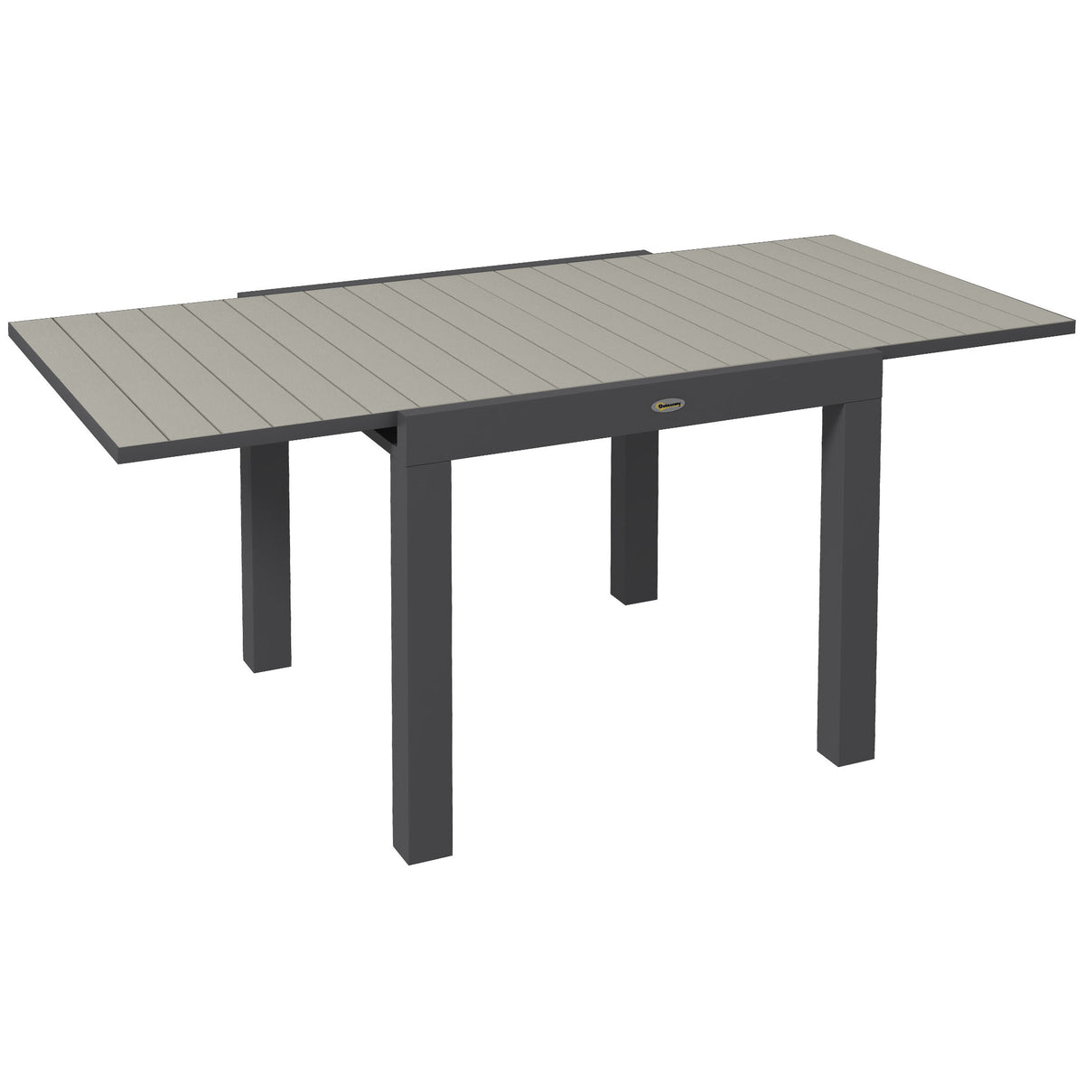 Tuintafel outdoortafel, weerbestendig, 162 x 80 x 75 cm, grijs