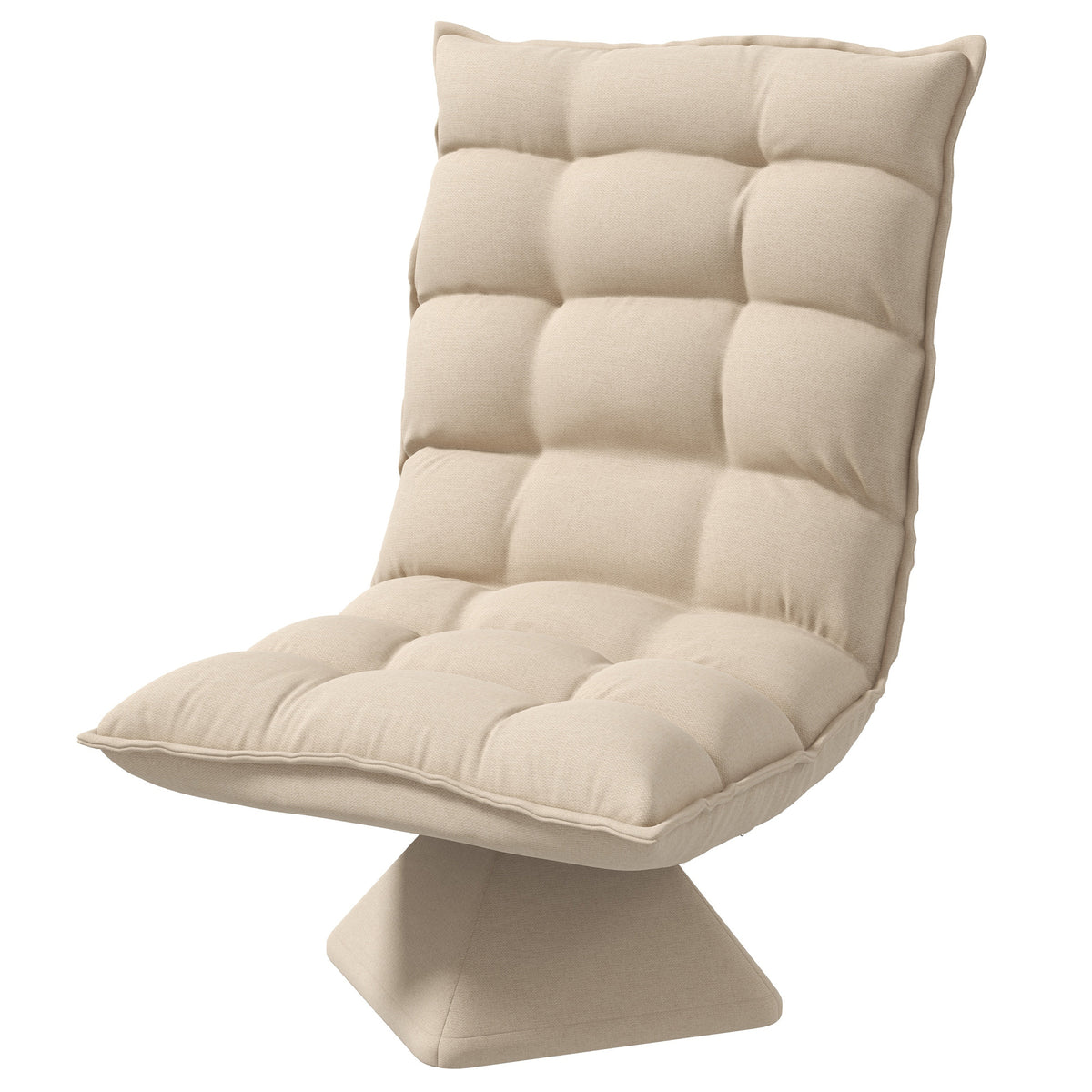 Relaxfauteuil leesstoel, draaibaar, linnenlook, 62 cm x 70 cm x 95 cm, beige