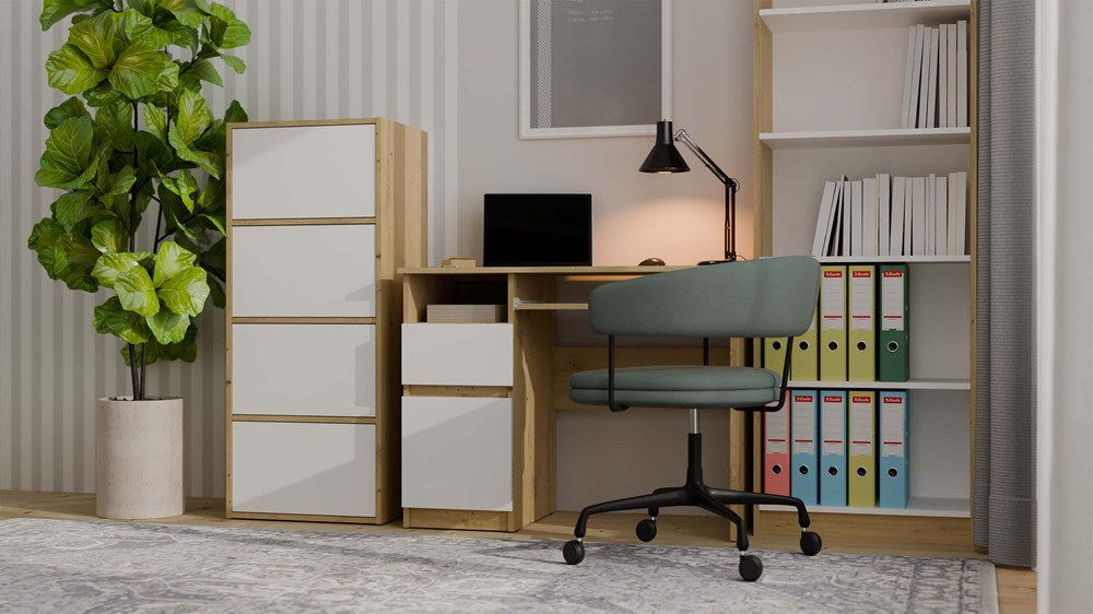 Kommode ALMA Front WEISS Korpus EICHE ARTISAN – Produktabbildung 4