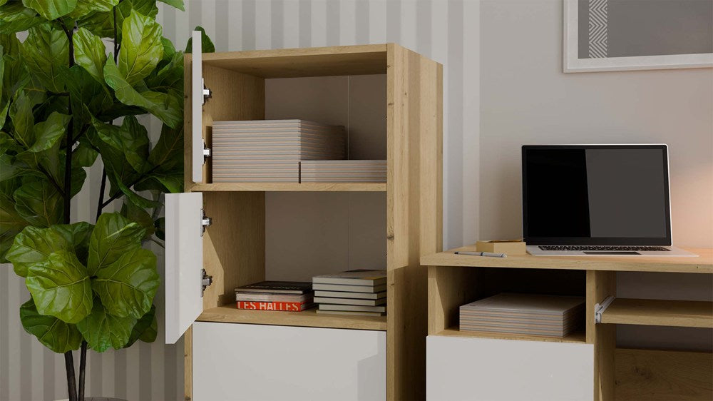 Kommode ALMA Front WEISS Korpus EICHE ARTISAN – Produktabbildung 5