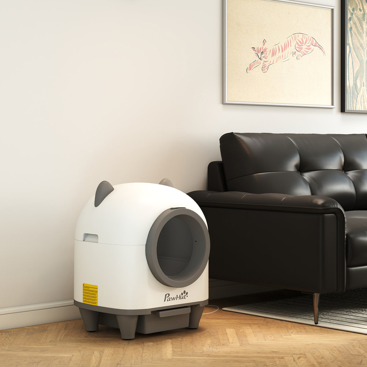 Zelfreinigende kattenbak met app-besturing 80 L geurbestrijding voor meerdere katten (9)