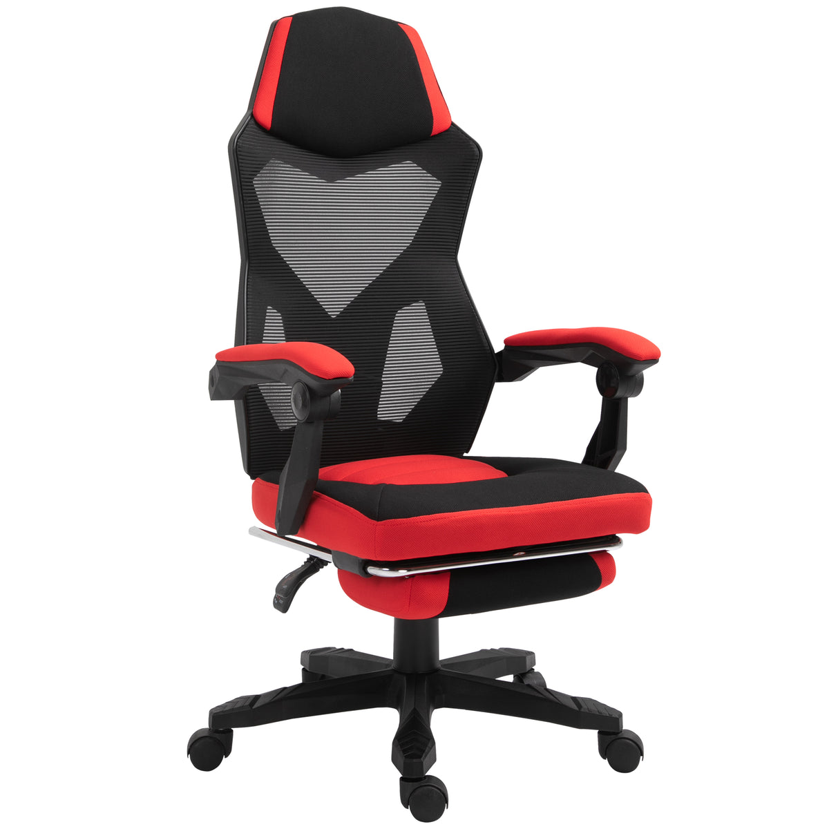 Ergonomische bureaustoel, gamingstoel, draaistoel met voetensteun, pc-stoel, directiestoel, in hoogte