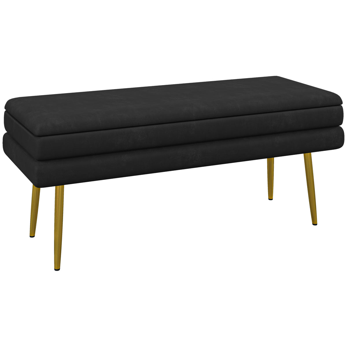Zitbank gestoffeerde bank, met opbergruimte, staal, 100 cm x 37,5 cm x 42 cm, zwart