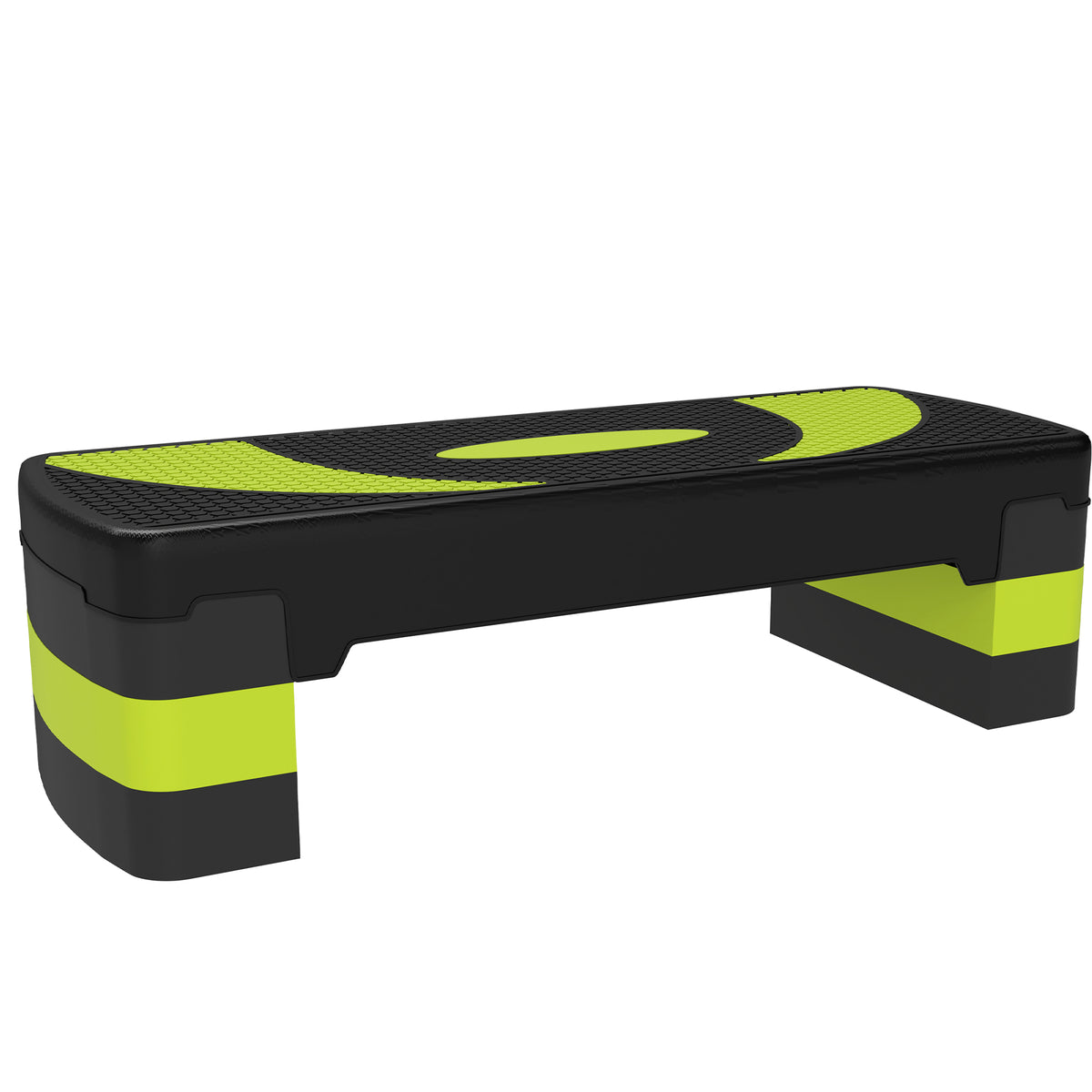 Aerobic-stepper, in hoogte verstelbaar, voor binnen en buiten, belastbaar tot 150 kg, 80 x 31 x 10-20 cm, groen