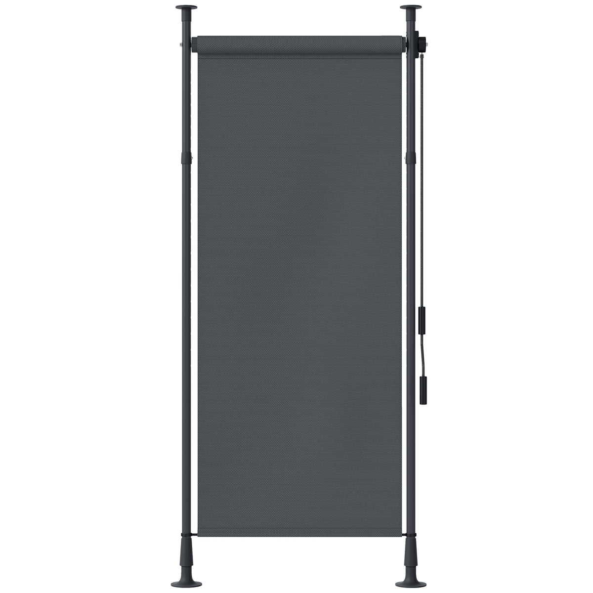 Vrijstaande zonwering, instelbare lengte, montage zonder boren, aluminium frame, 1,2 x 2,2-3,1 m, donkergrijs