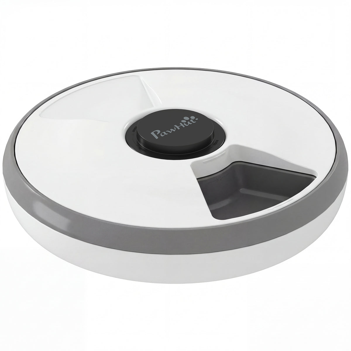 Voerautomaat, automatische draadloze voerbak met timer tot 6 maaltijden, led-display, koelelement grijs
