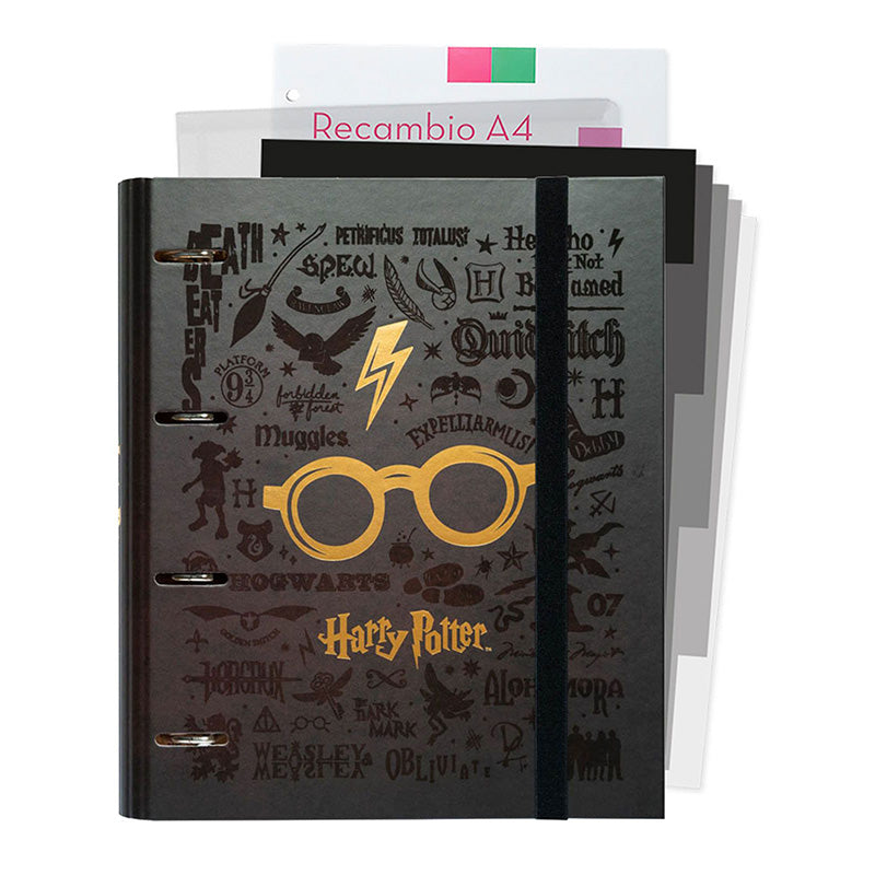 Harry Potter - A4-map met bladen (4 ringen, elastiek)