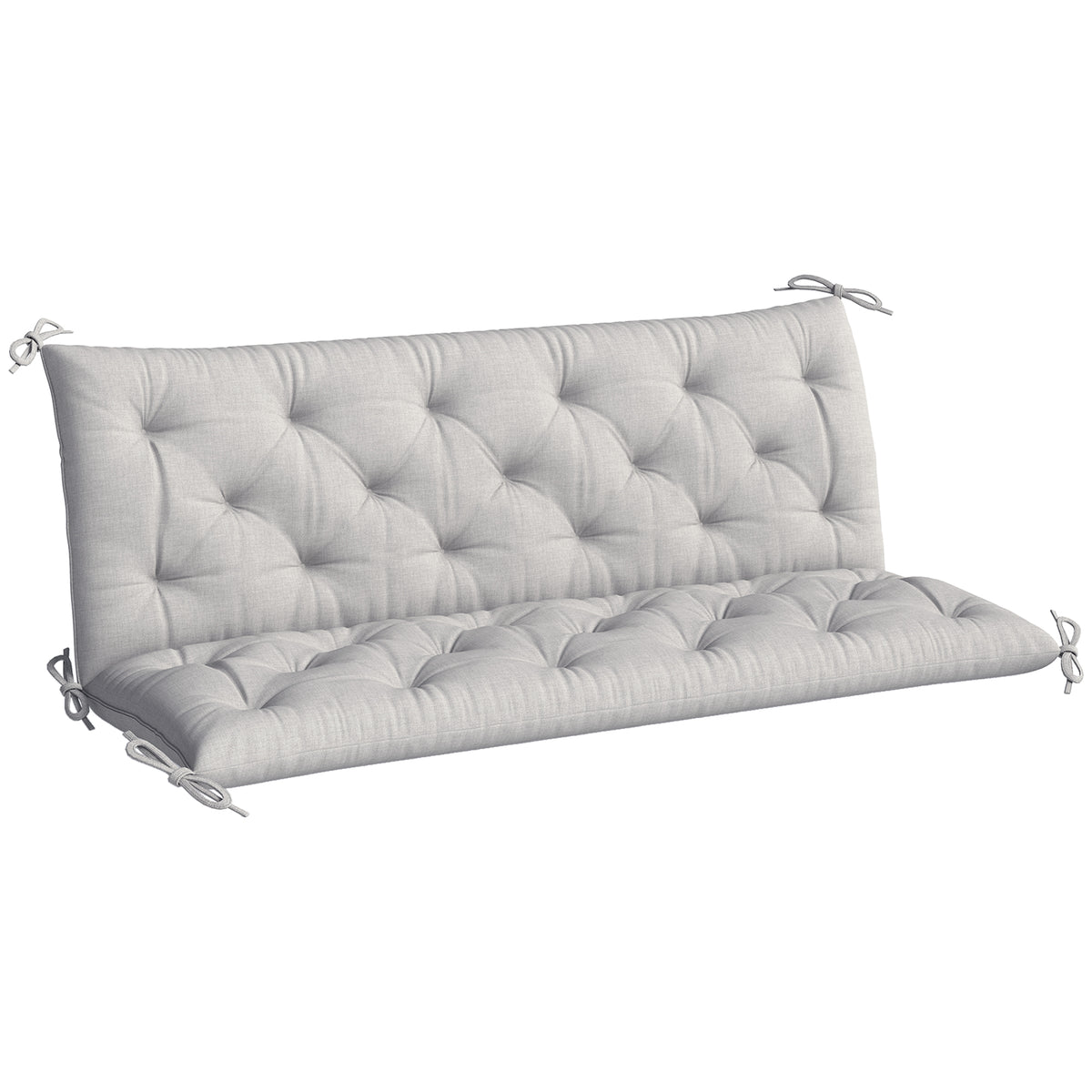 Bankkussen voor 3-zitsbank 150x98x8 cm, bankkussen met strikbanden, bankstoffering voor tuinmeubelen en