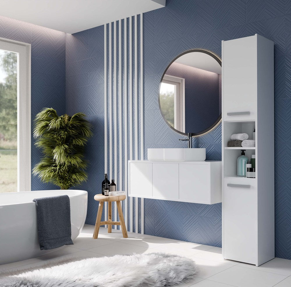 Badezimmer-Hochschrank Sara S30 WEISS – Produktabbildung 2