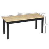 Moderne zitbank voor 2 personen, houten bank, massief hout, gelakt, natuur + zwart (3)