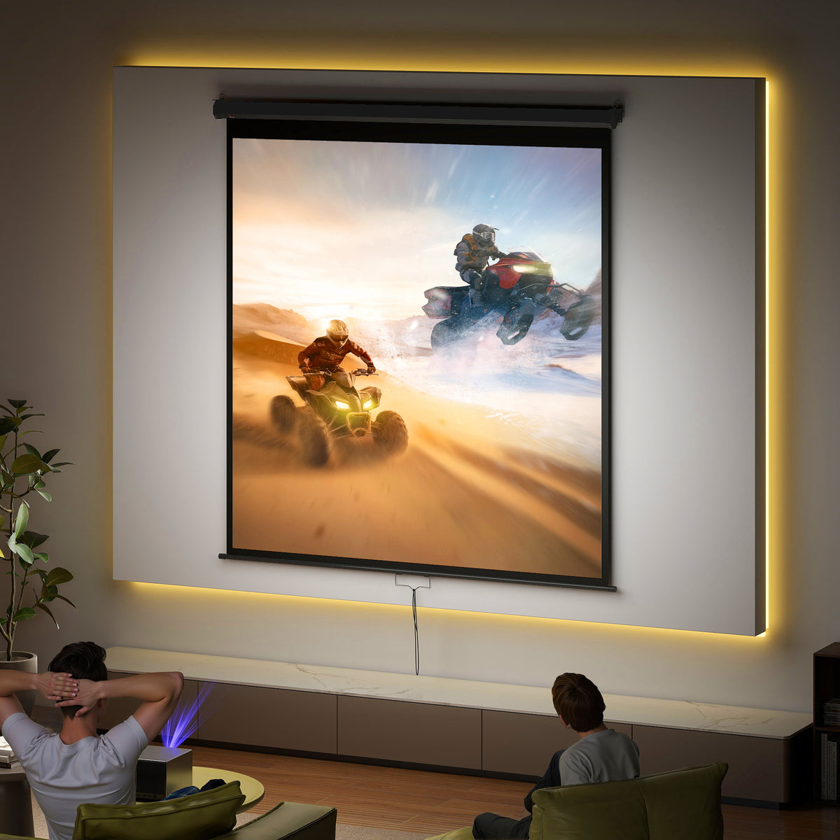 Projectiescherm 178 x 178 cm 99 inch 1:1 HD 4K projectiescherm voor thuisbioscoop kantoorpresentaties (2)