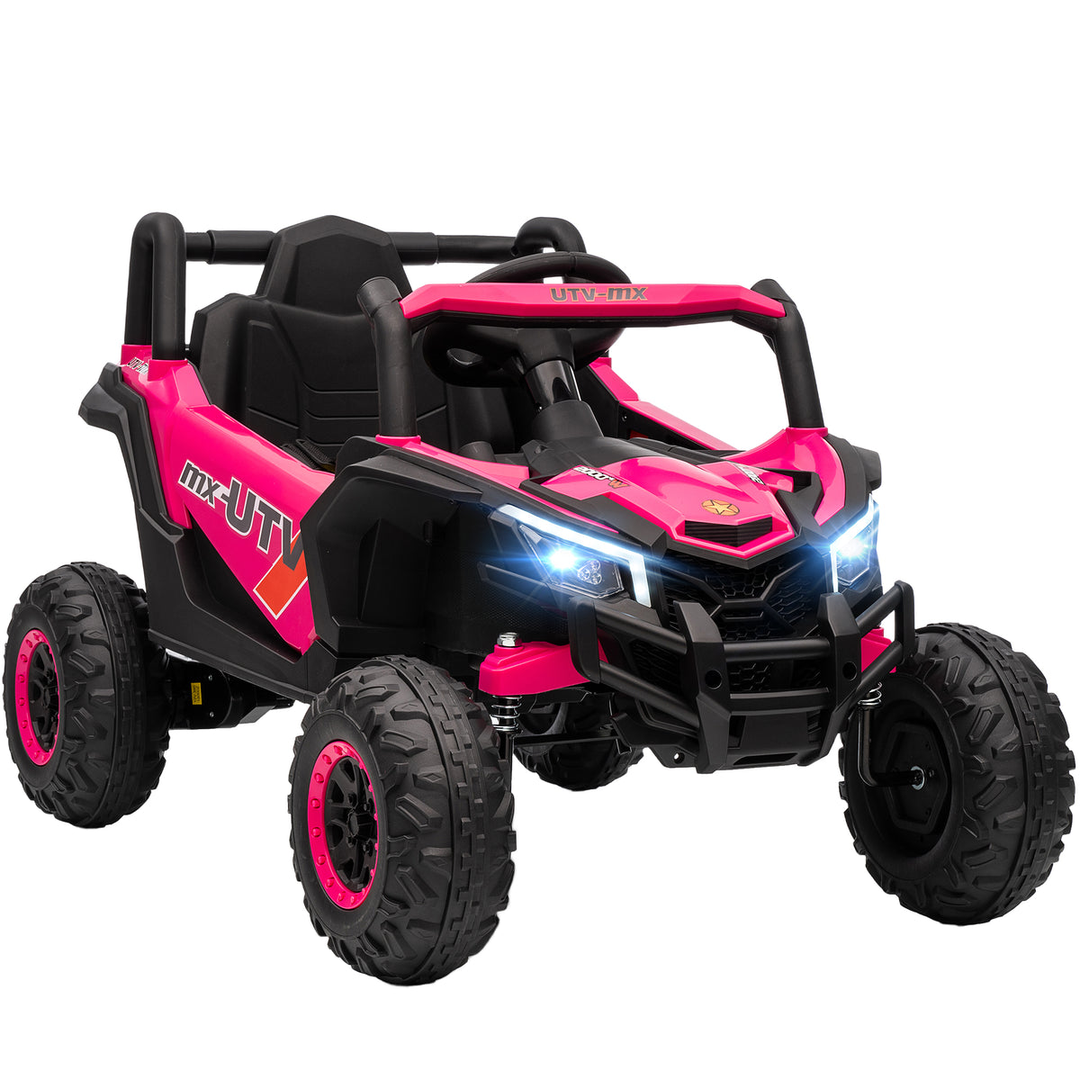 12V elektrische kinderauto, afstandsbedieningsfunctie, gordel, claxon, ledverlichting, usb-poort, voor 3-5 jaar