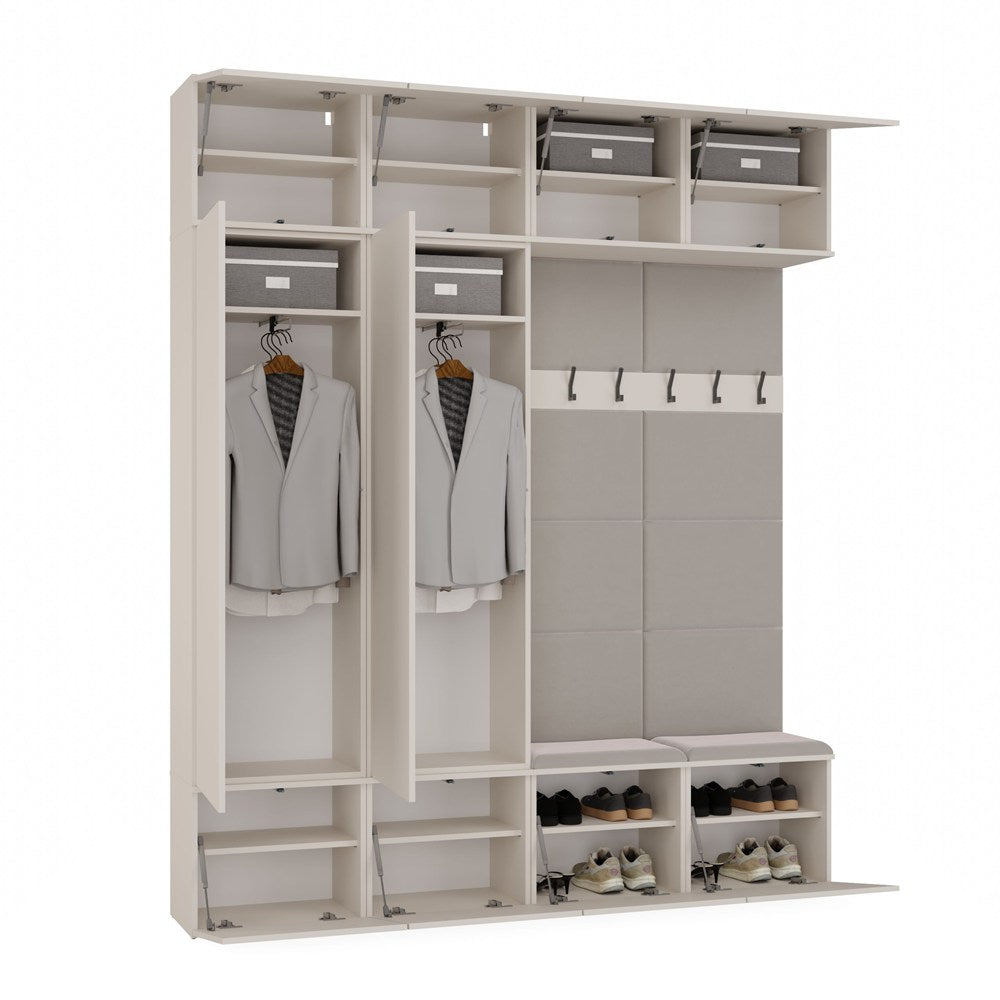 Garderobe HAGA IV 2Sz2W KASCHMIR BEIGE 2x Schrank + 2x Kleiderpaneel – Produktabbildung 2