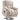 Relaxfauteuil met massage- en warmtefunctie, elektrische sta-opstoel, afstandsbediening, zijvakken, beige