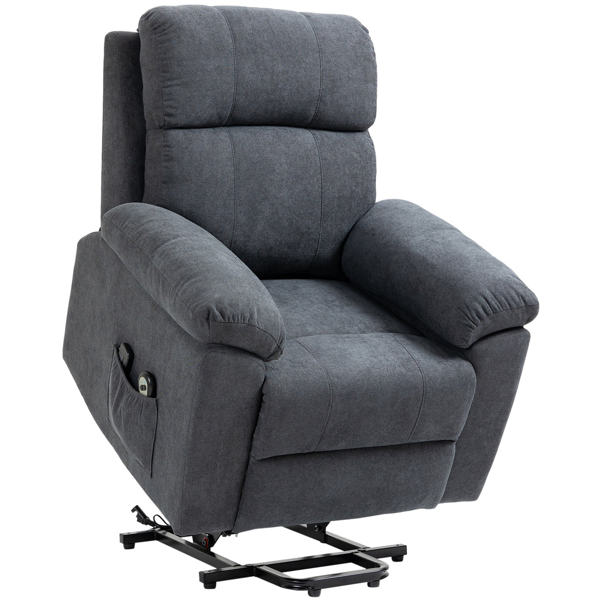 Massagestoel met opstahulp, verzorgingsstoel met opstahulp, 8 vibratiemotoren, incl. afstandsbediening, grijs