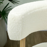 Fauteuil loungestoel relaxfauteuil met sherpa-fleece, metalen poten in houtlook gestoffeerde stoel 67 x 67 x 71 (9)