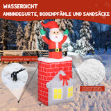 Opblaasbare kerstdecoratie, kerstman in schoorsteen, leds, ventilator (6)