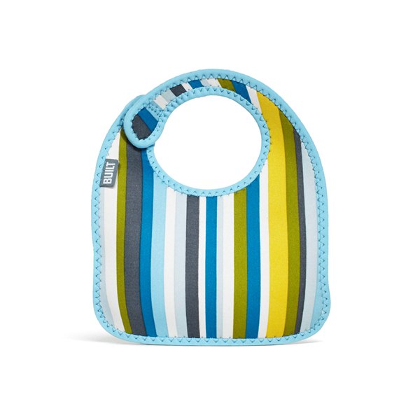 BUILT Mess Mate set van 2 slabbetjes (Babyblauw gestreept) (2)