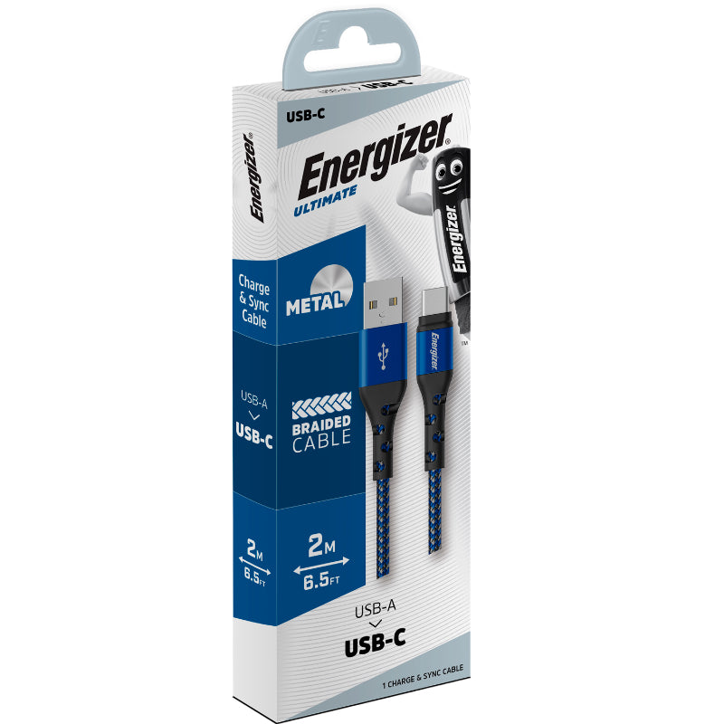 Energizer Ultimate - USB-A naar USB-C aansluitkabel 2 m (blauw) (2)