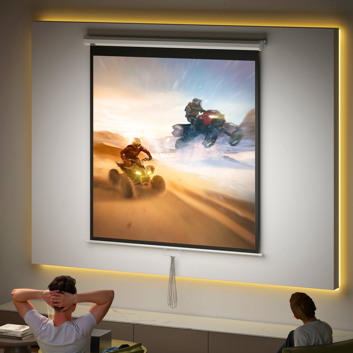 Projectiescherm 152 x 152 cm 85 inch 1:1 HD 4K projectiescherm voor thuisbioscoop kantoorpresentaties (2)