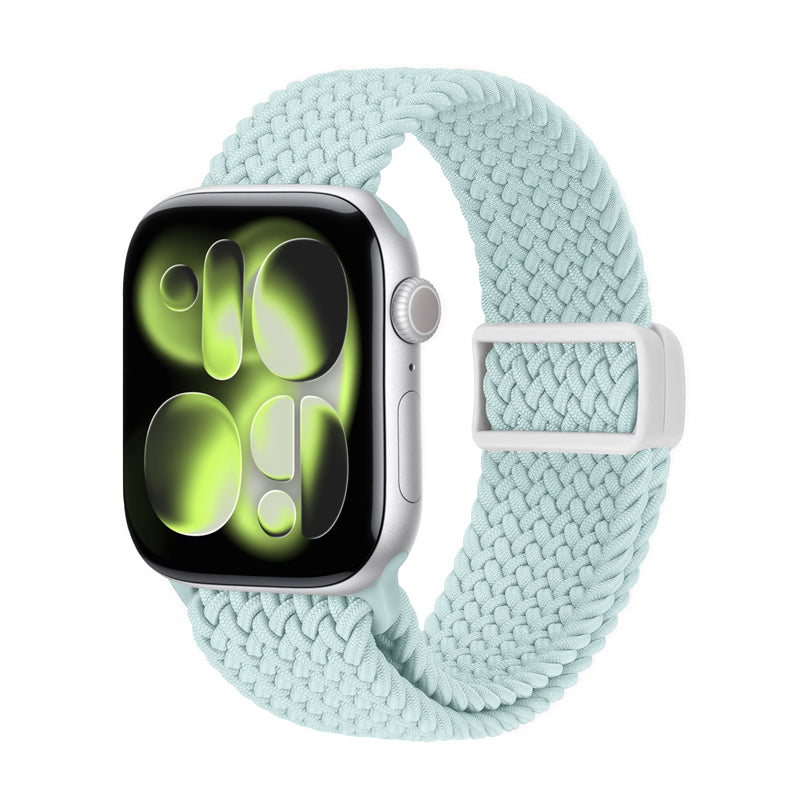 Crong Wave Band - Gevlochten bandje voor Apple Watch 44/45/46/49 mm (mintblauw)