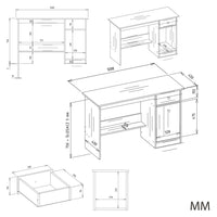 Schreibtisch CHESTER 120 WEISS – Produktabbildung 5