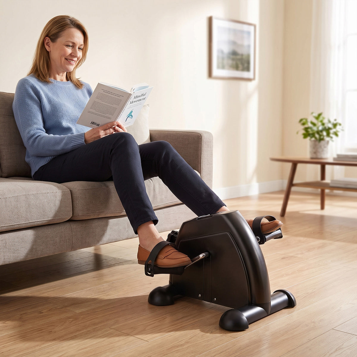 Mini hometrainer arm- en beentrainer pedaaltrainer voor senioren met lcd-scherm traploos instelbare weerstand (2)