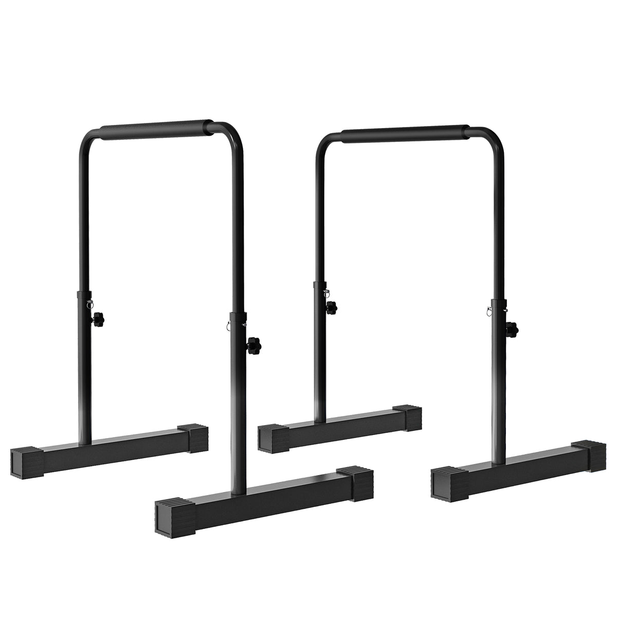 Dip-station, in hoogte verstelbaar 80-105 cm, lichtgewicht, antislip, tot 120 kg, staal, zwart