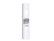 Badezimmer-Hochschrank Nel I WEISS HOCHGLANZ