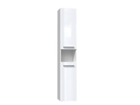 Badezimmer-Hochschrank Nel I WEISS HOCHGLANZ