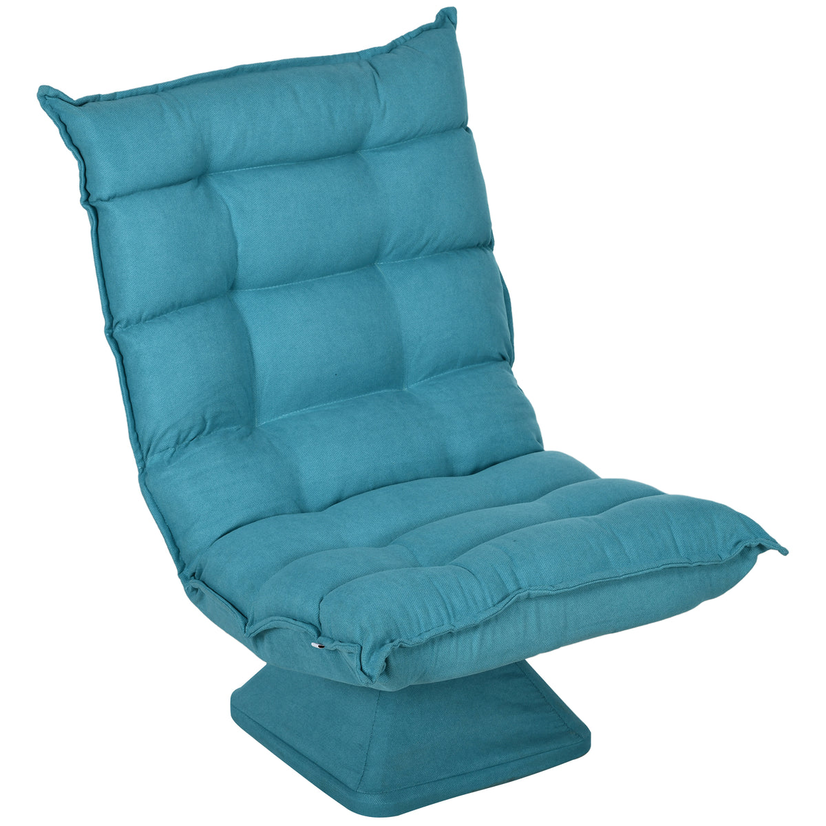 Relaxfauteuil leesstoel, draaibaar, fluweel-look, 62 cm x 70 cm x 95 cm, blauw